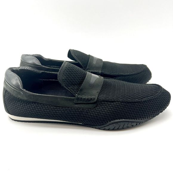Donald J Pliner Dulse Men’s 13M Black Mesh & Nubuck Leather Slip On‎ Loafers - Picture 1 of 16